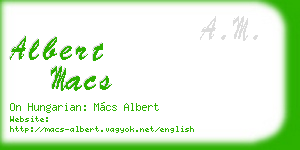 albert macs business card